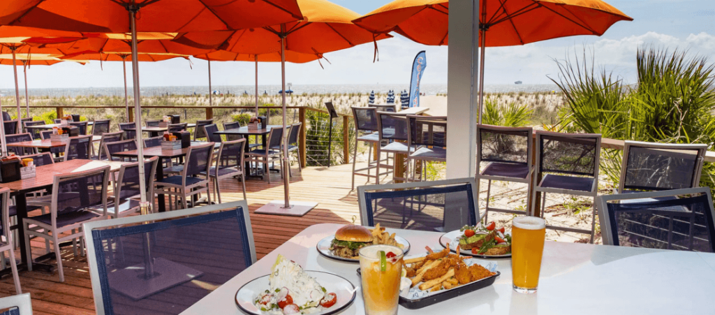 The patio at one of the best dining options on Tybee Island.