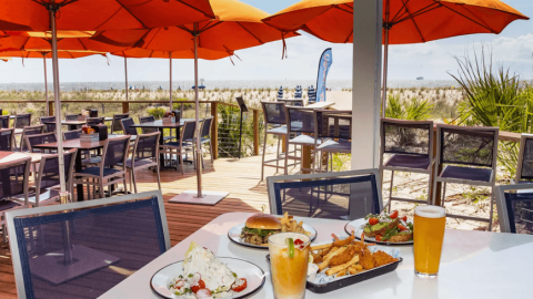 The patio at one of the best dining options on Tybee Island.