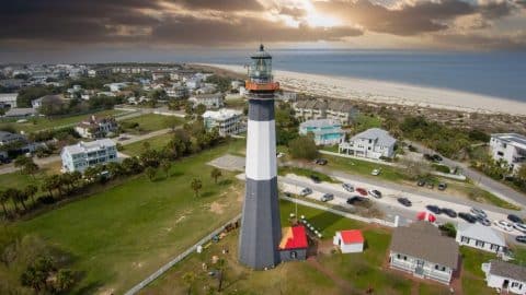 A view of the lighthouse, one of the top attractions on Tybee Island.